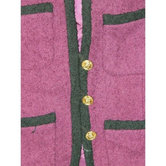JH Collectibles Vintage Blazer Purple Black Gold Buttons Size 12 - Picture 5 of 10